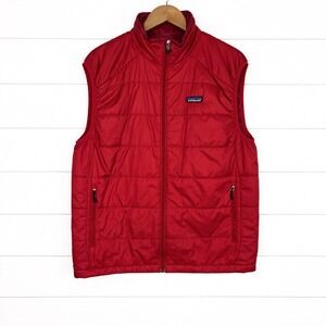 Patagonia Micro Puff Vest Red Vintage 2000 Puffer Mens Large Flaws